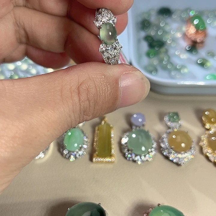 翡翠银S925镶嵌戒指