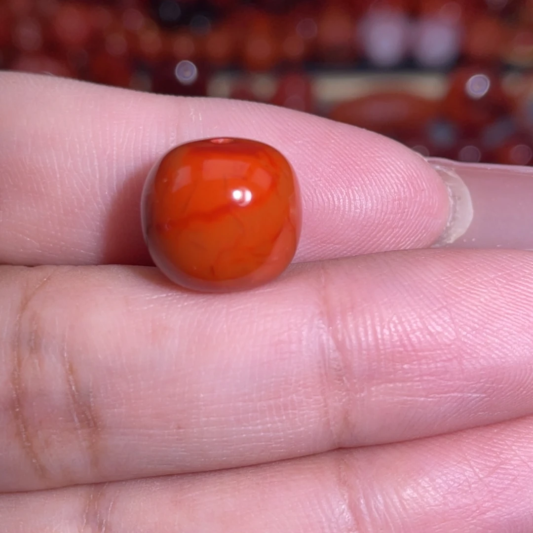 南红玛瑙未镶嵌瓦西火焰老型卡13×12