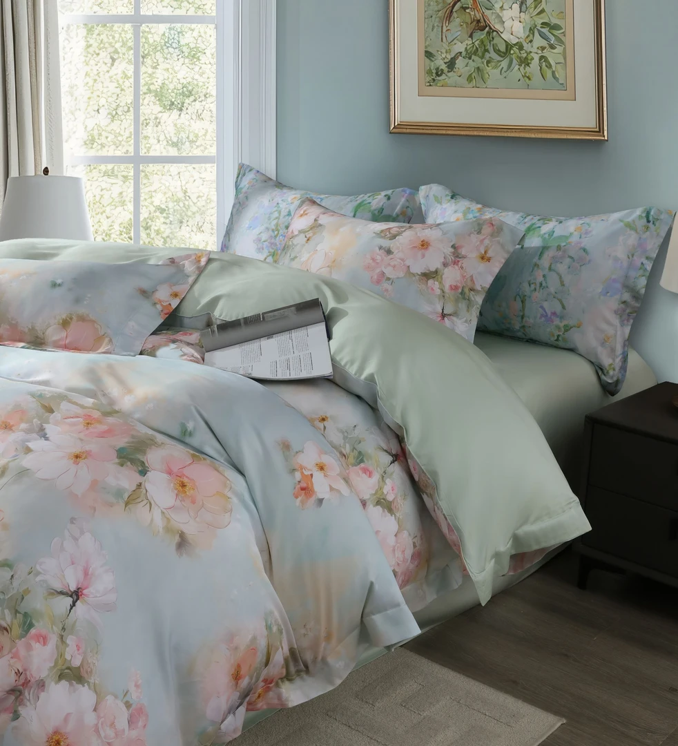 落花如梦绿/粉超细旦四件套2.0*2.3