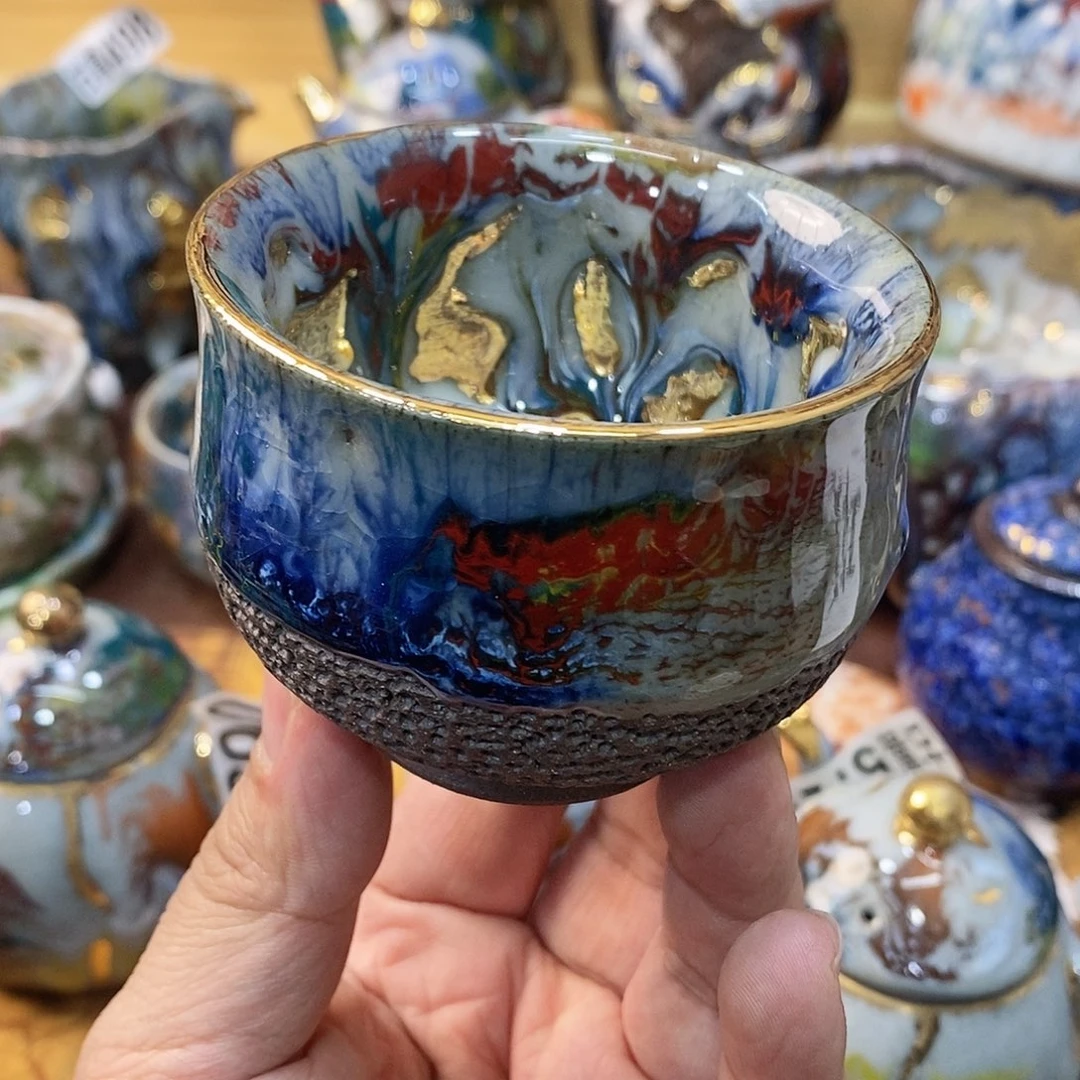 粗陶志野柴烧茶器