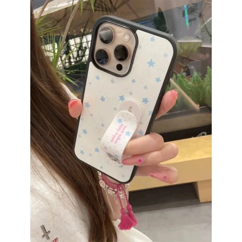韩风泼墨星星伸缩支架适用iPhone15苹果16手机壳14promax新款13潮