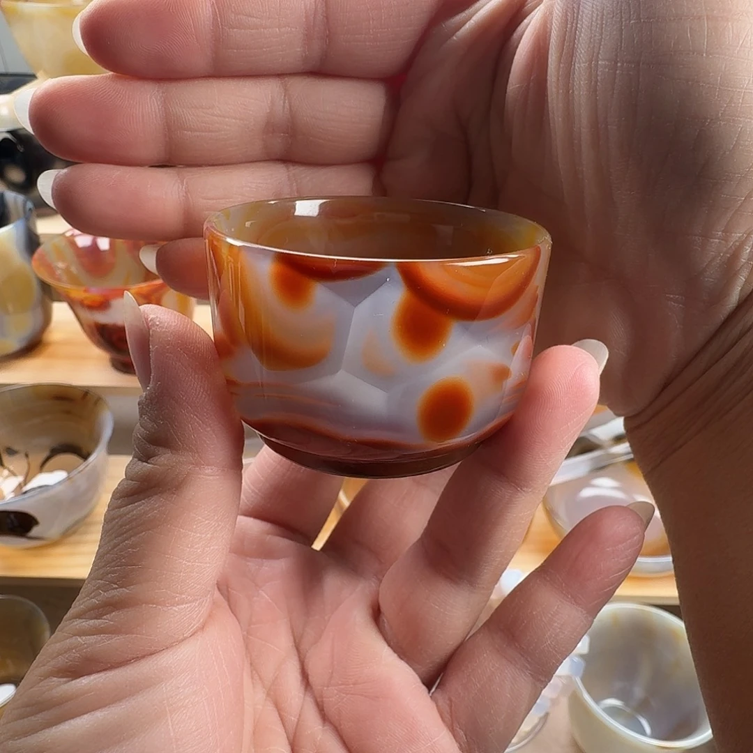 真***言玛瑙/玉髓未镶嵌茶杯