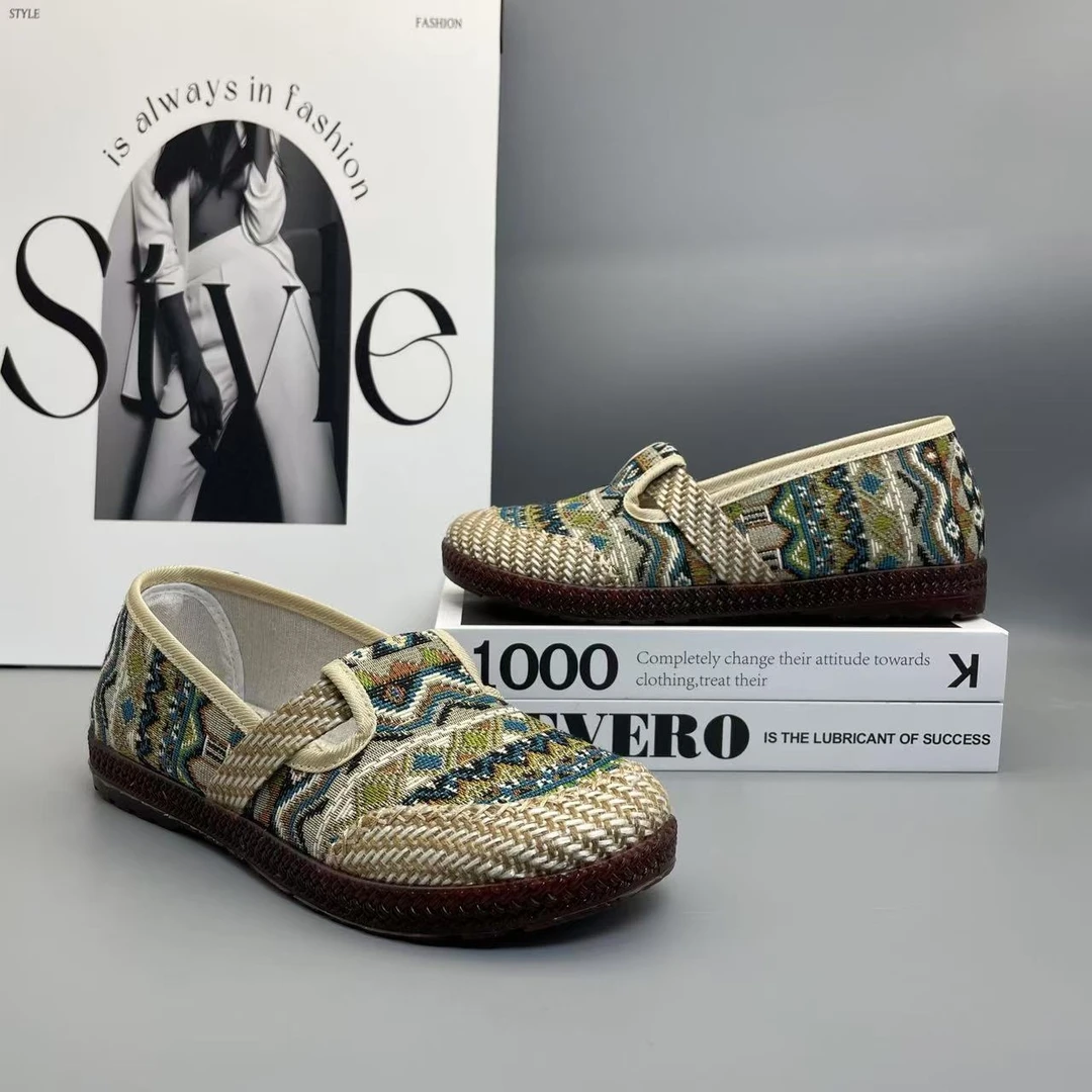 圆头浅口妈妈鞋一脚蹬帆布爸爸鞋825/1808#【LH】