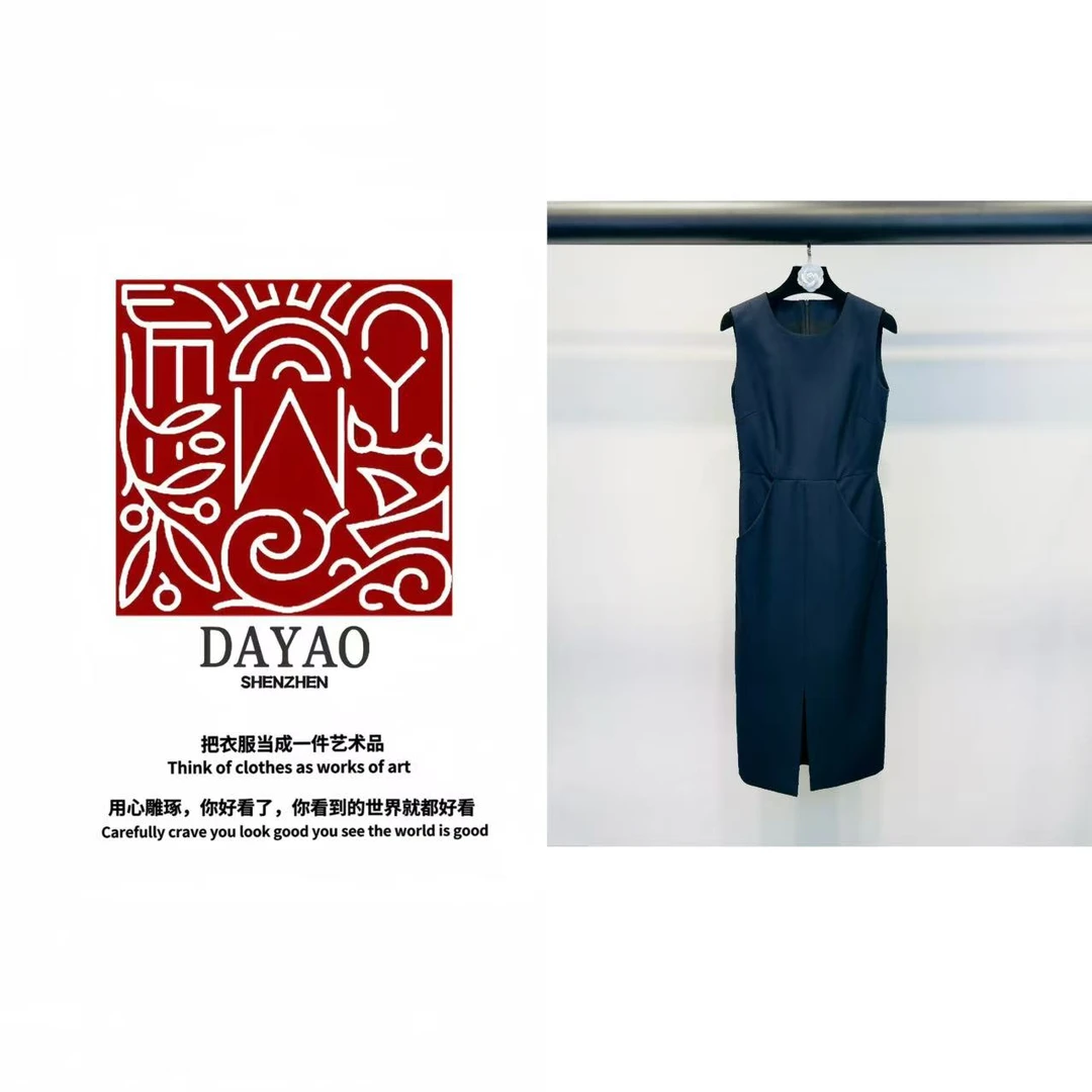 「DAYAO」25s春夏新款无袖连衣裙女气质时尚圆领中长款裙子WYS2538