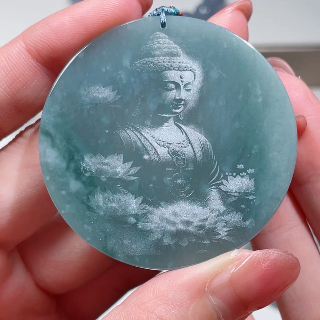 翡翠裸石翡翠花开见佛