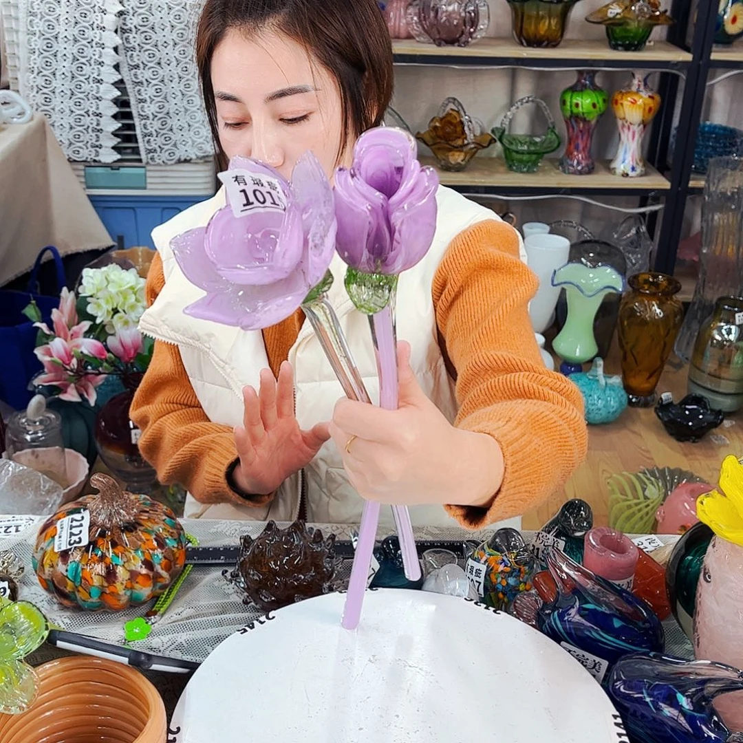 2朵瑕花 家悦琉璃工艺品