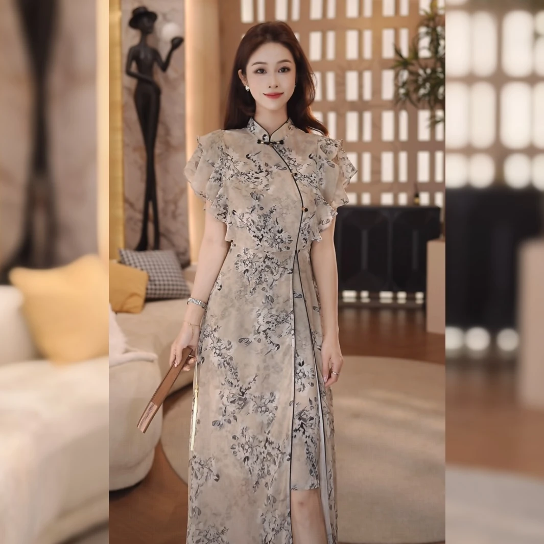 【林雪雪】暗香疏影新款夏日高级气质国风高腰显瘦连衣裙252806