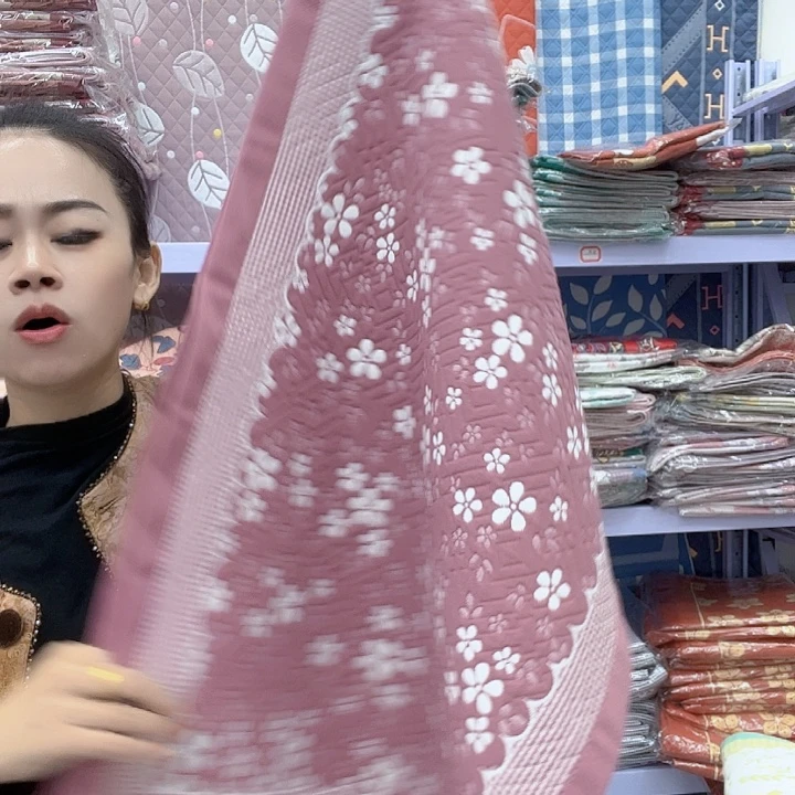 棉豆沙色雪花纯棉