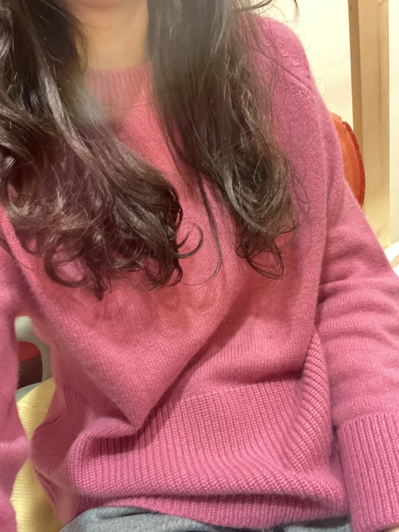 厚款宽松圆领毛针织衫不褪色极简风套头款厚度 适中短款