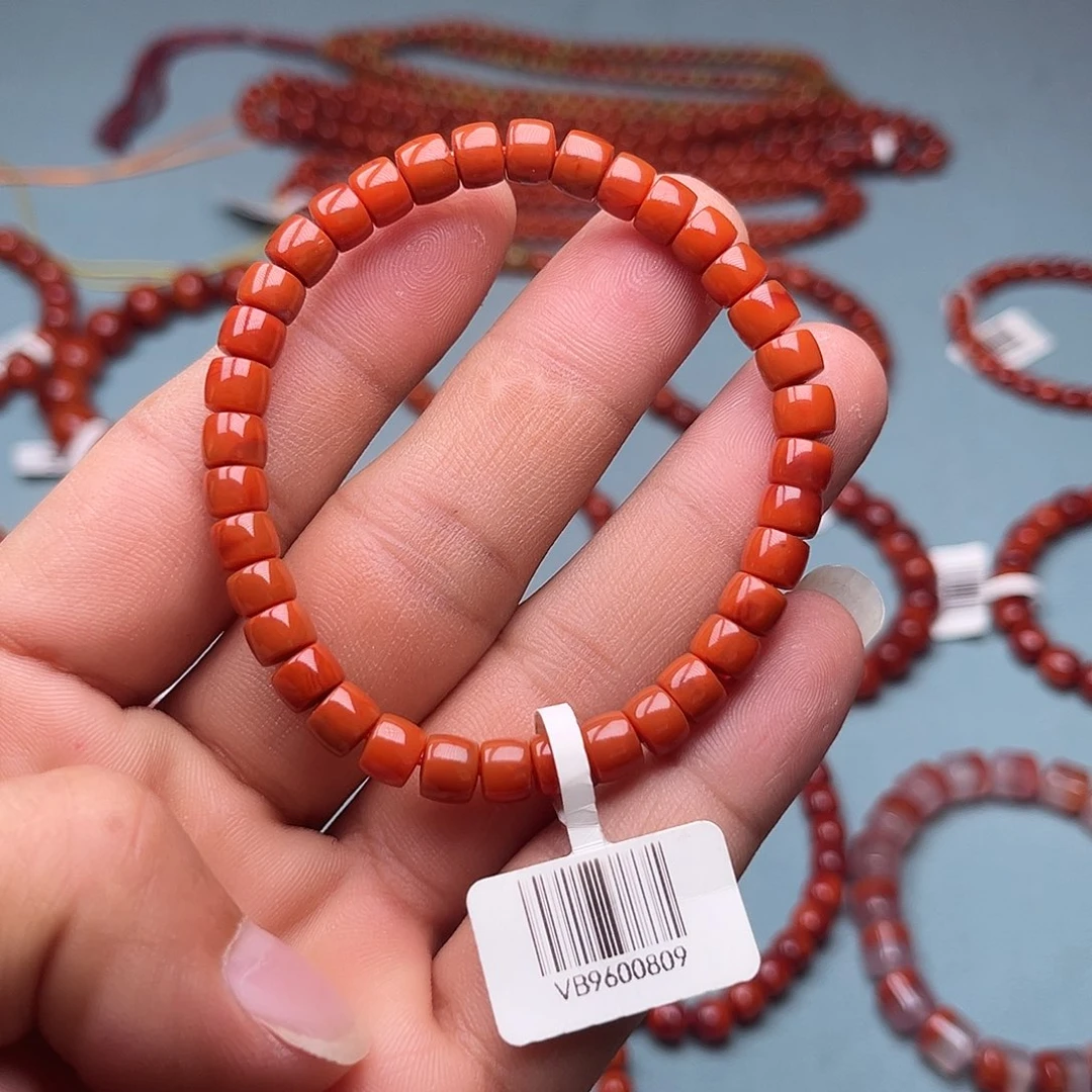 南红玛瑙未镶嵌手链直切卡6