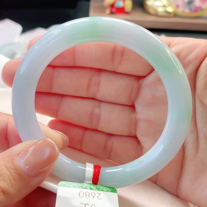 翡翠未镶嵌手镯55圆