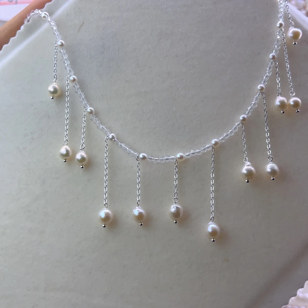 合金淡水珍珠耳饰项链