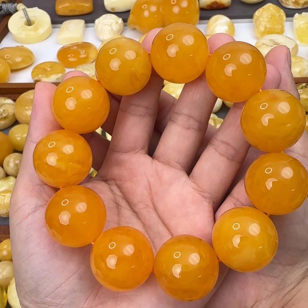 未镶嵌琥珀裸石暴力红24串