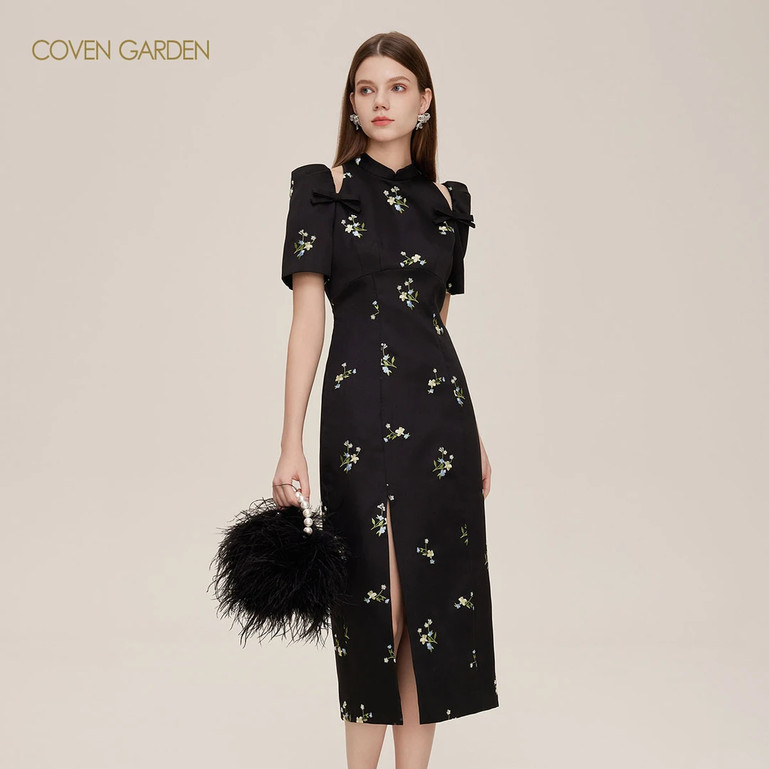 哥文花园 旗袍碎花连衣裙长裙 CLC3083148