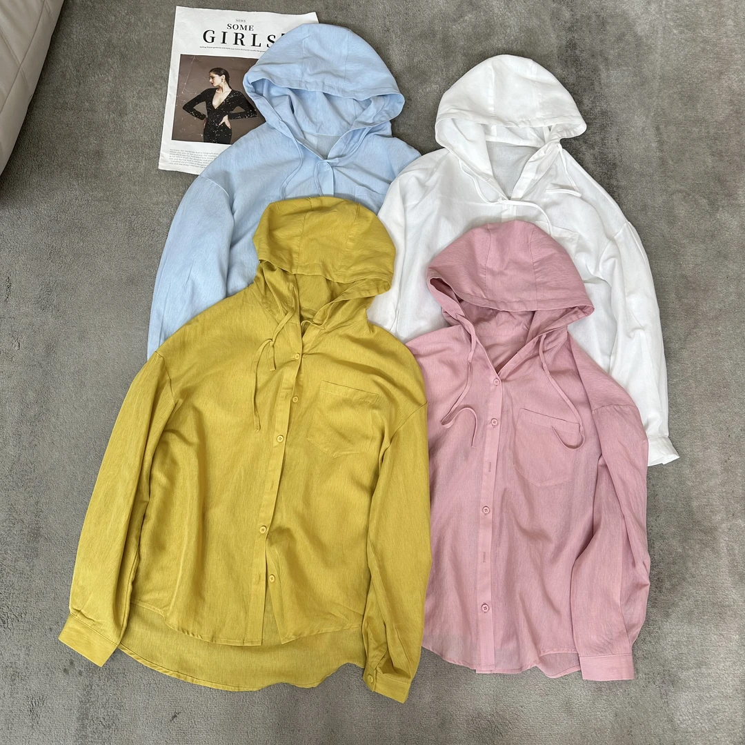 【米可家】莱赛尔天丝夏季薄款连帽防晒衬衫0509