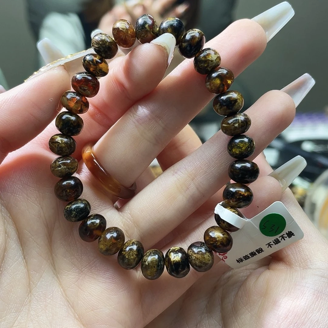 琥珀未镶嵌裸石抚顺琥珀8➕手串花珀