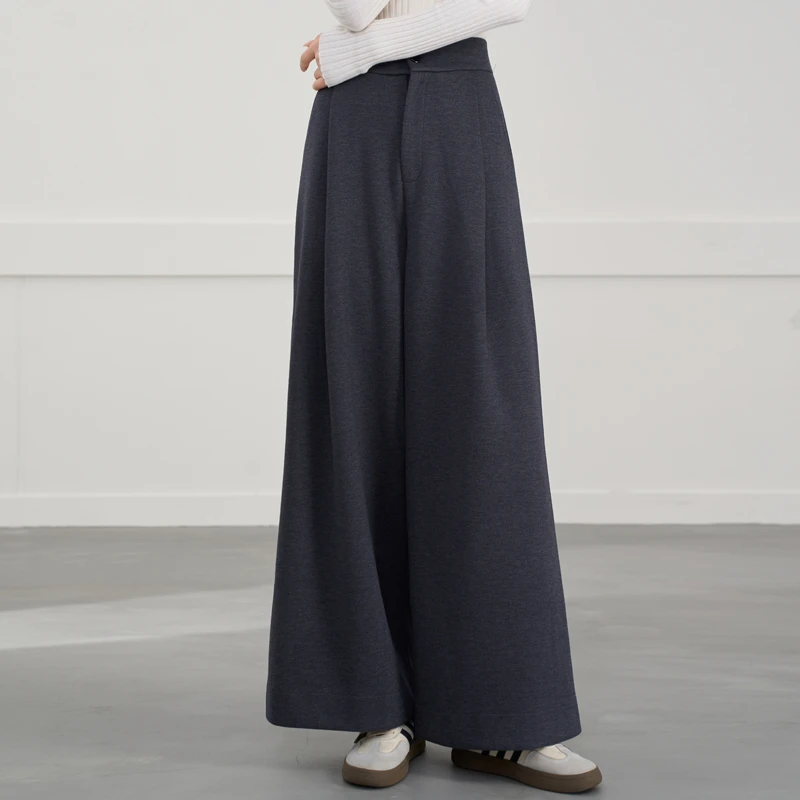 长裤女裤宽松高腰直筒百搭复古厚款休闲裤阔腿裤