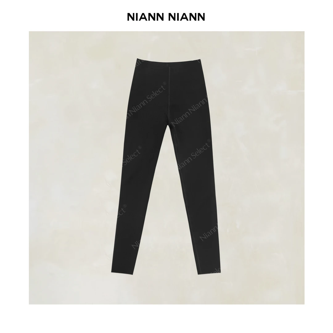NiannNiann 新款女装基础舒适松紧腰加厚磨绒收腹打底裤16190