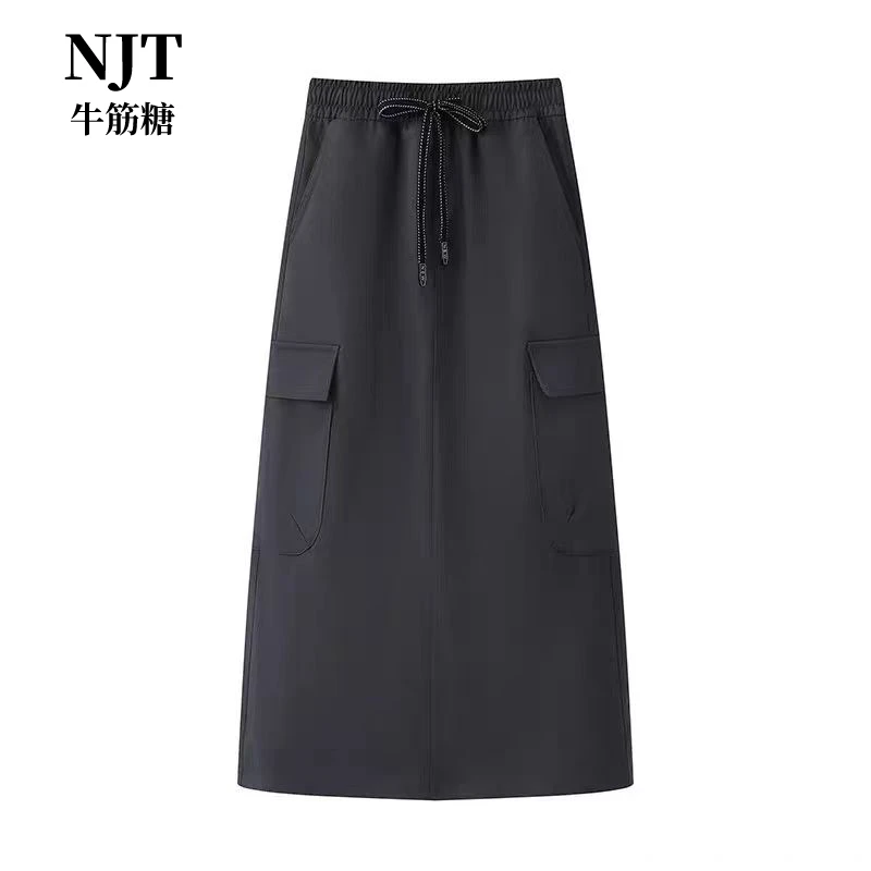 【NJT】2025年春夏新款韩版显瘦工装半身裙女高腰25KZ-66