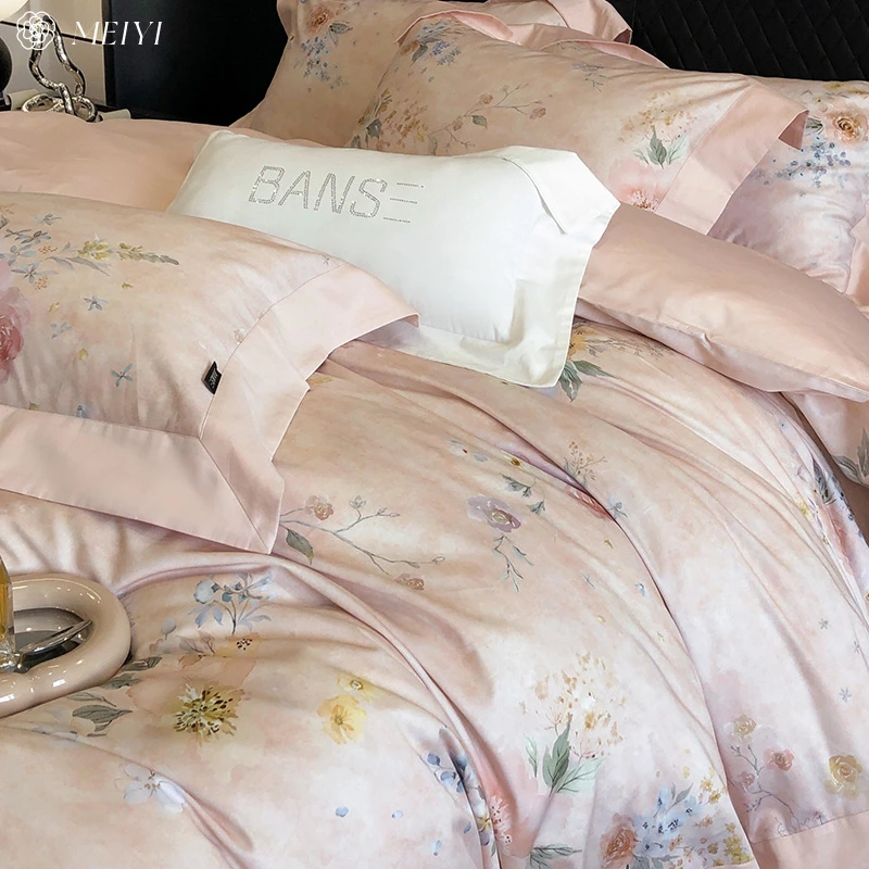 高档美式长绒棉棉纯棉四件套高级感全棉100S床单被套罩床上用品