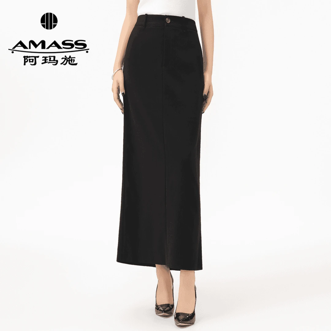 AMASS/阿玛施优雅高腰中长款显瘦女装直身裙5296472