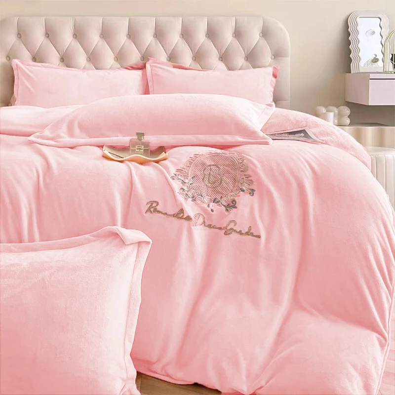 高克重加绒加厚刺绣款蕾丝绣花牛奶绒四件套梦露MM 全1