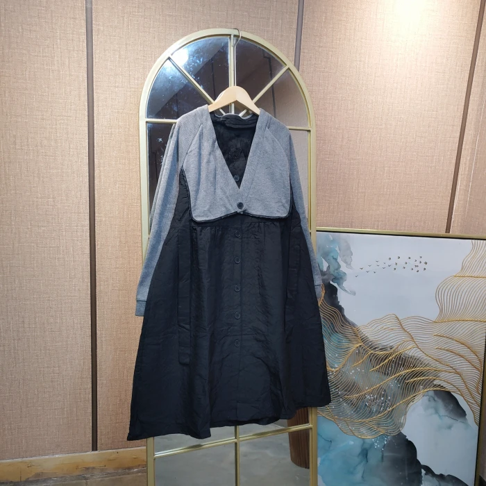 CG119孕妇装大码秋装黑色加绒哺乳连衣裙M90-130 L140 XL150