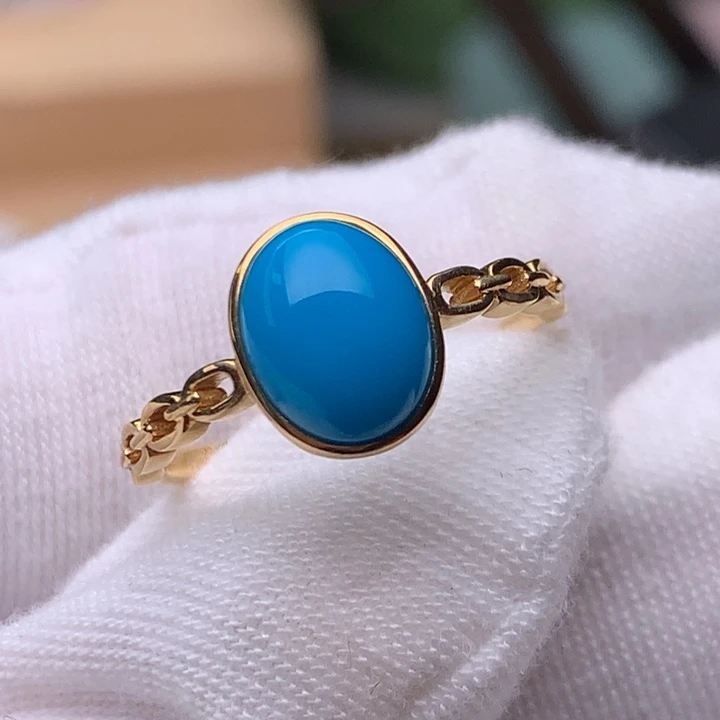 绿松石珠宝奇石18K金镶嵌