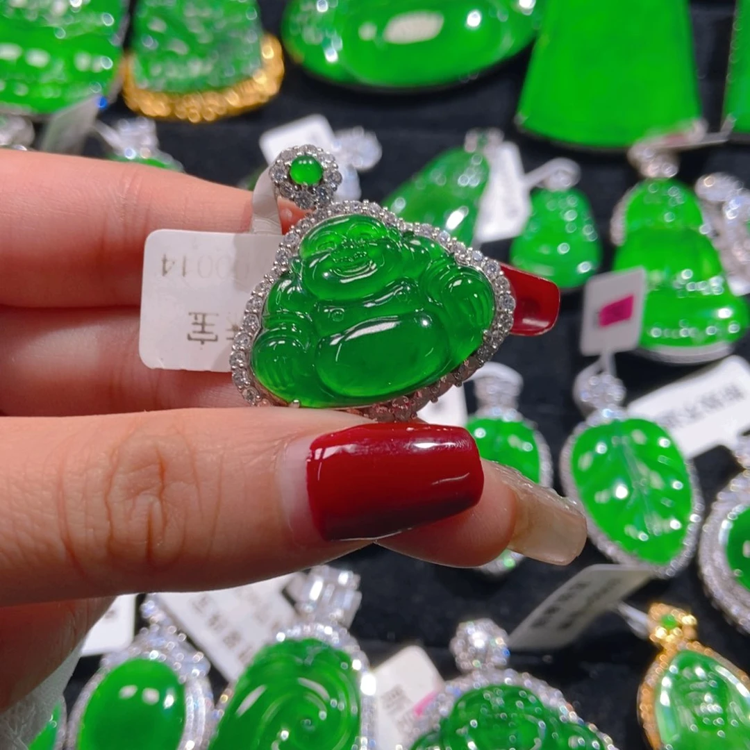 翡翠吊坠(不含链)银S925镶嵌