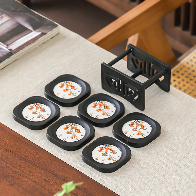 闽政新款茶杯垫轻奢高级感茶垫中式功夫茶杯垫托防烫隔热茶具配件