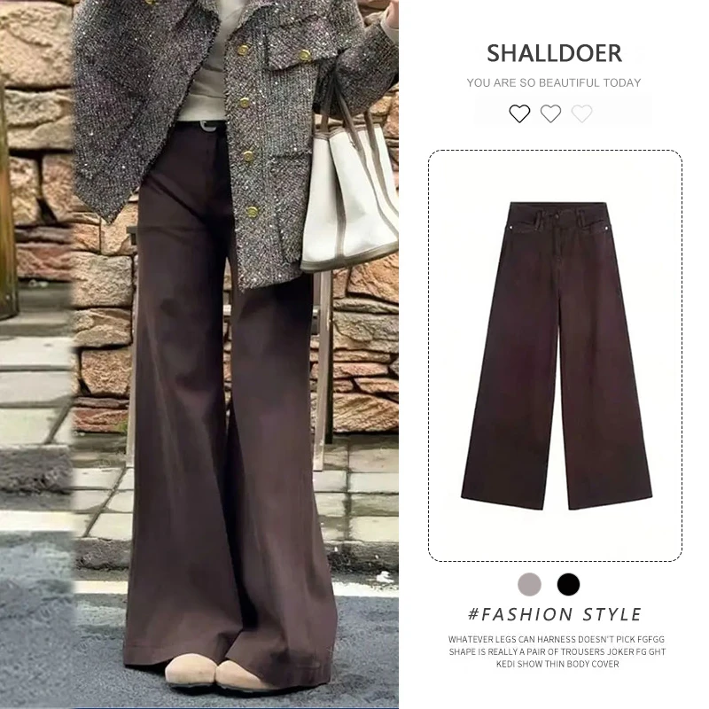 2026年早秋新款韩版时尚高级感纯色复古风休闲裤女小众洋气裤子潮