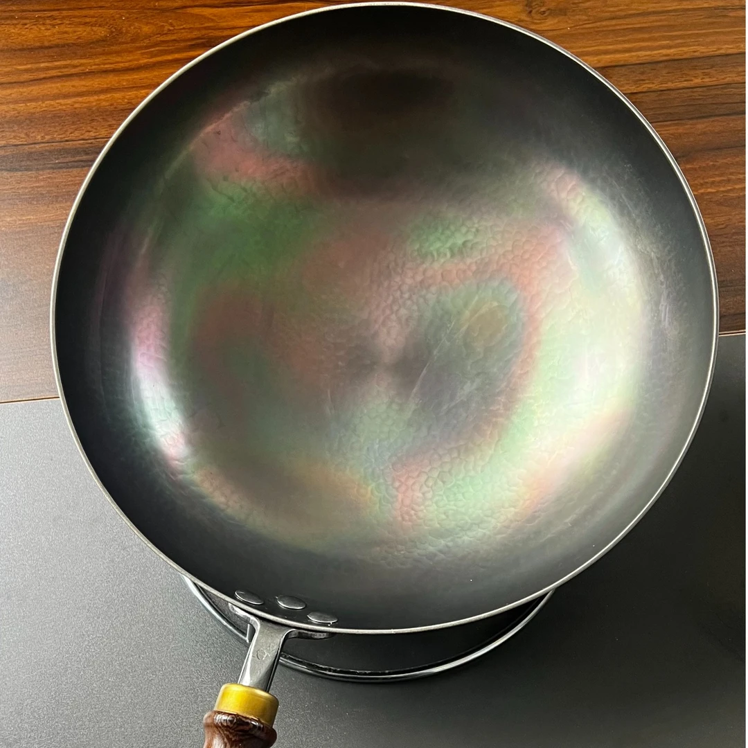 纯钛炒锅纯手工反复锻打 零涂层 不生锈 【纯钛炒锅 】