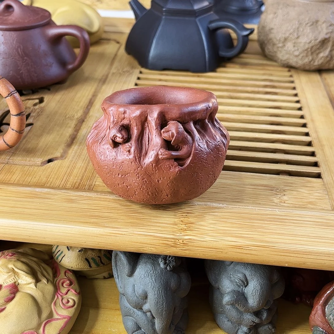 紫砂茶杯旺旺主人杯！