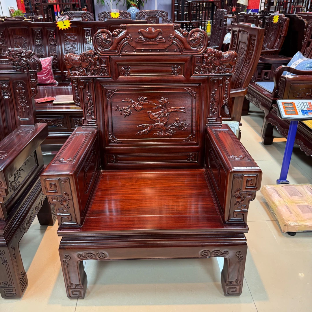 酸枝木花鸟财源沙单人位