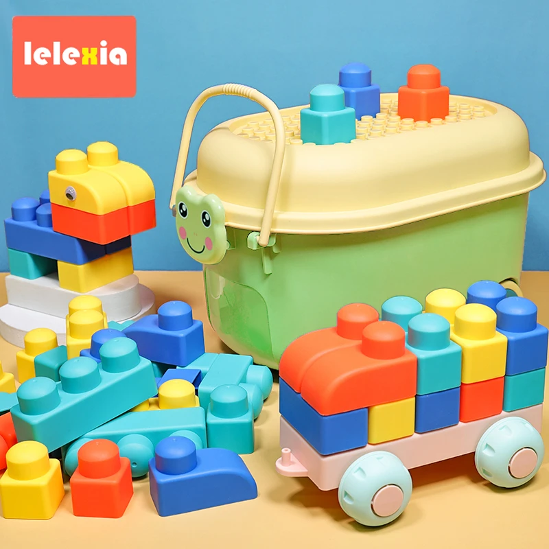 软积木婴儿可啃咬软胶硅婴儿宝宝牙胶6个月大块九抓握训练1岁早教