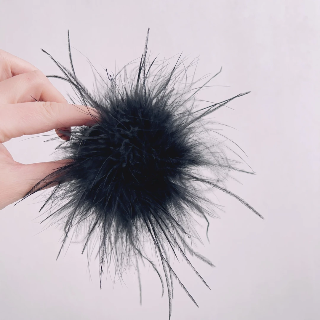 新款高品质羽毛珠珠流苏小8CM抓夹小抓夹