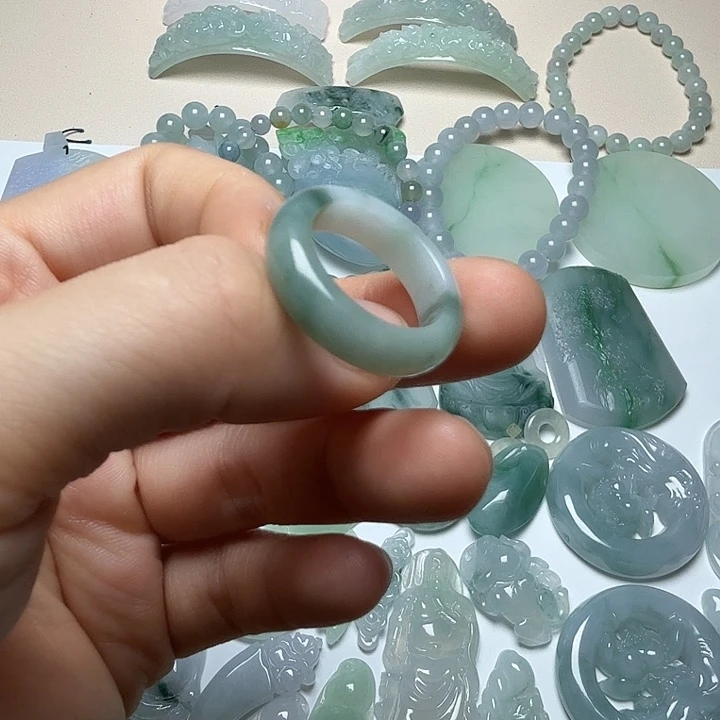 未镶嵌挂件翡翠天然缅甸翡翠Ａ货指环内径卡17.7