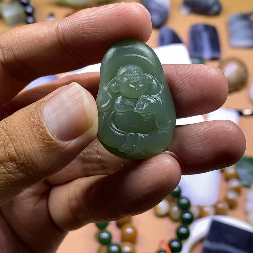 【闪购商品】和田玉（碧玉）未镶嵌挂件快***子