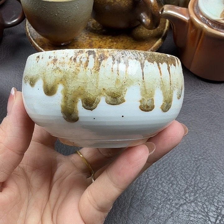 手工手作柴烧六方壶