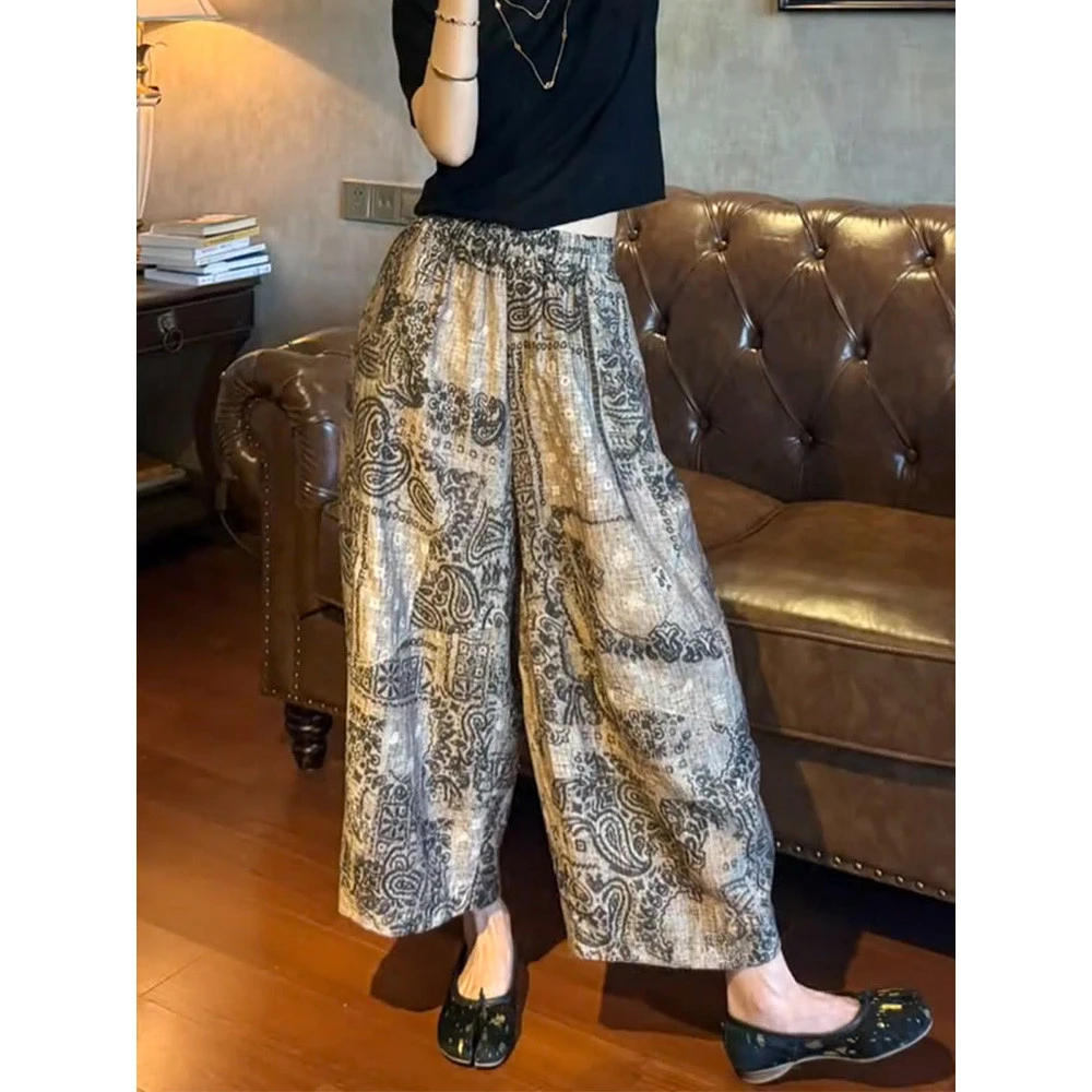 2025年夏季新款显瘦洋气薄款直筒阔腿弯刀裤高腰休闲垂感百搭长裤