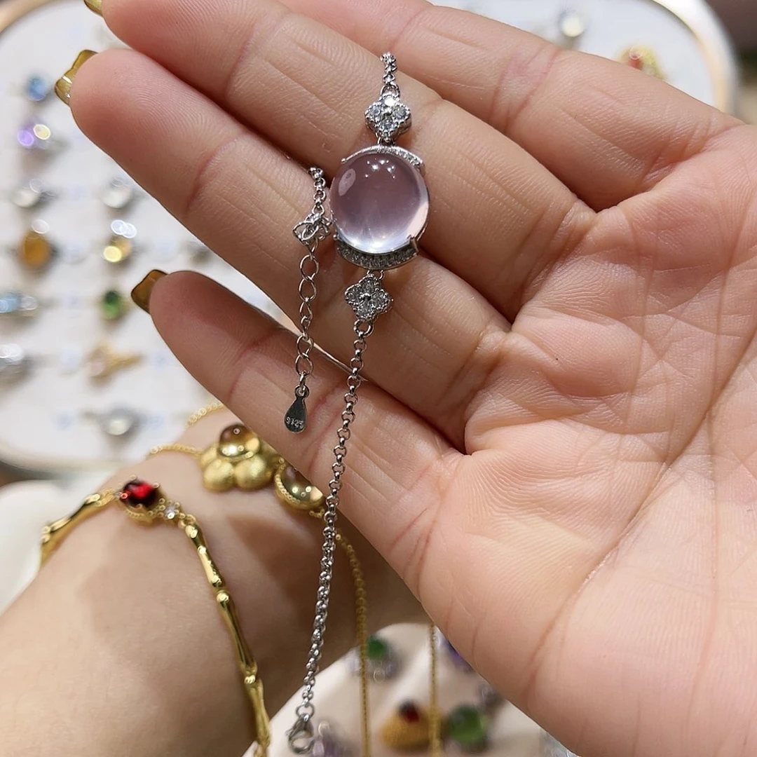 蛇纹石玉戒指银S925镶嵌饭***人手链