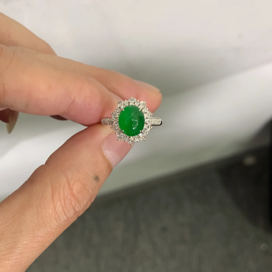 雷***雷翡翠18K金镶嵌戒指翡翠