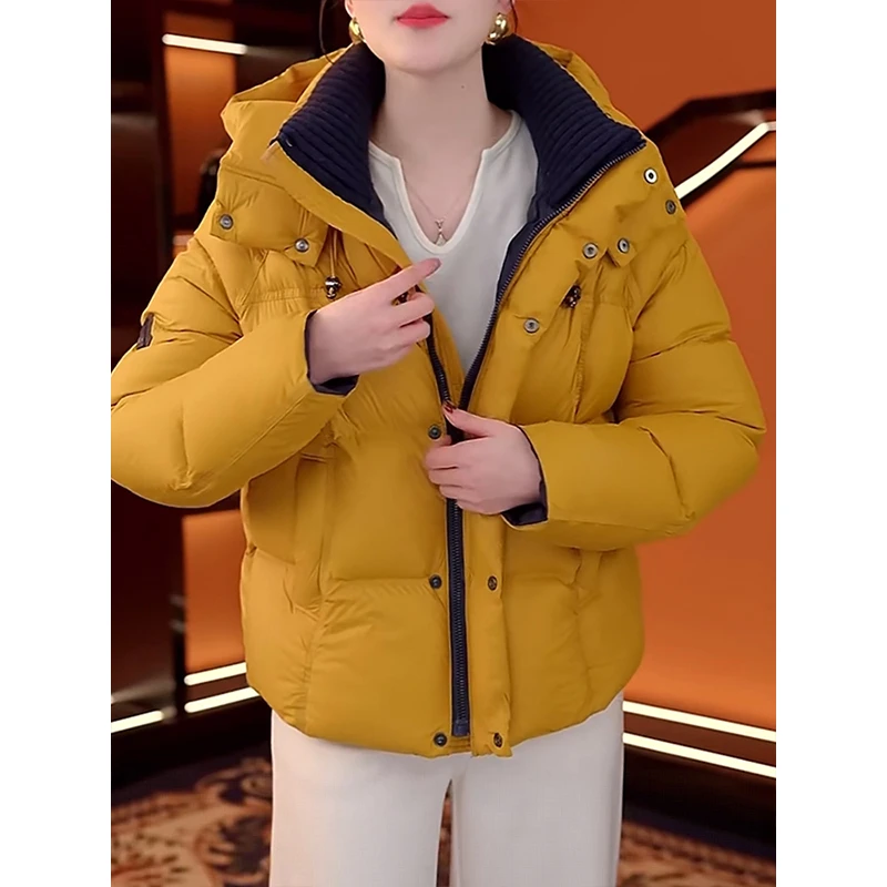 今年流行时尚连帽保暖棉服女冬季小个子巨好看休闲加厚棉衣外套