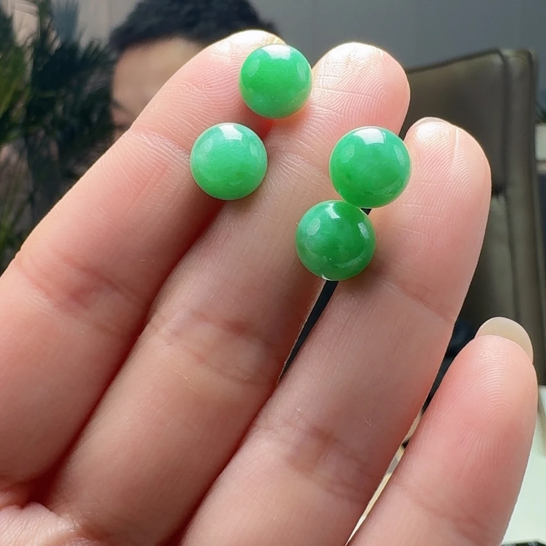 翡翠耳饰18K金镶嵌多样性发货其一