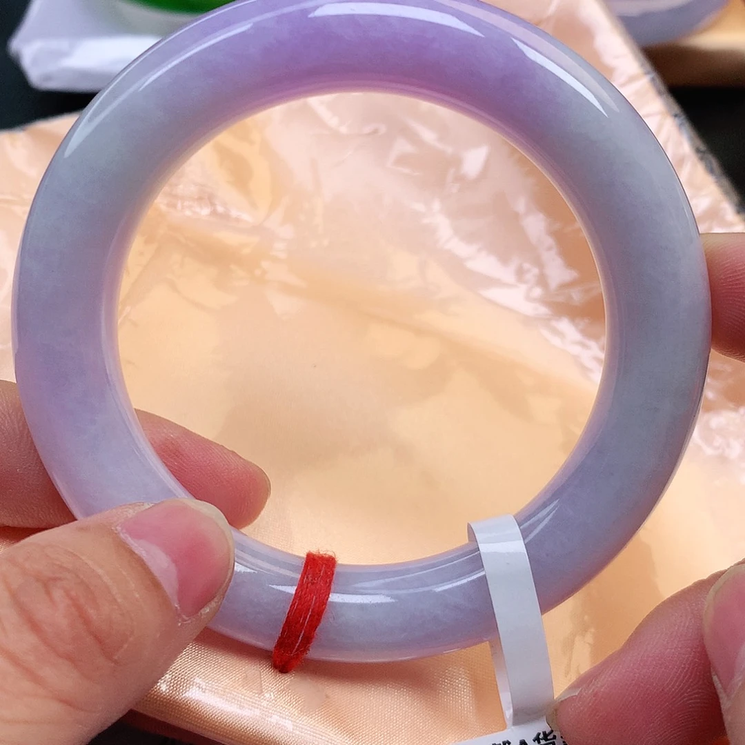 未镶嵌手镯翡翠纯天然A货翡翠紫罗兰胖圆148号