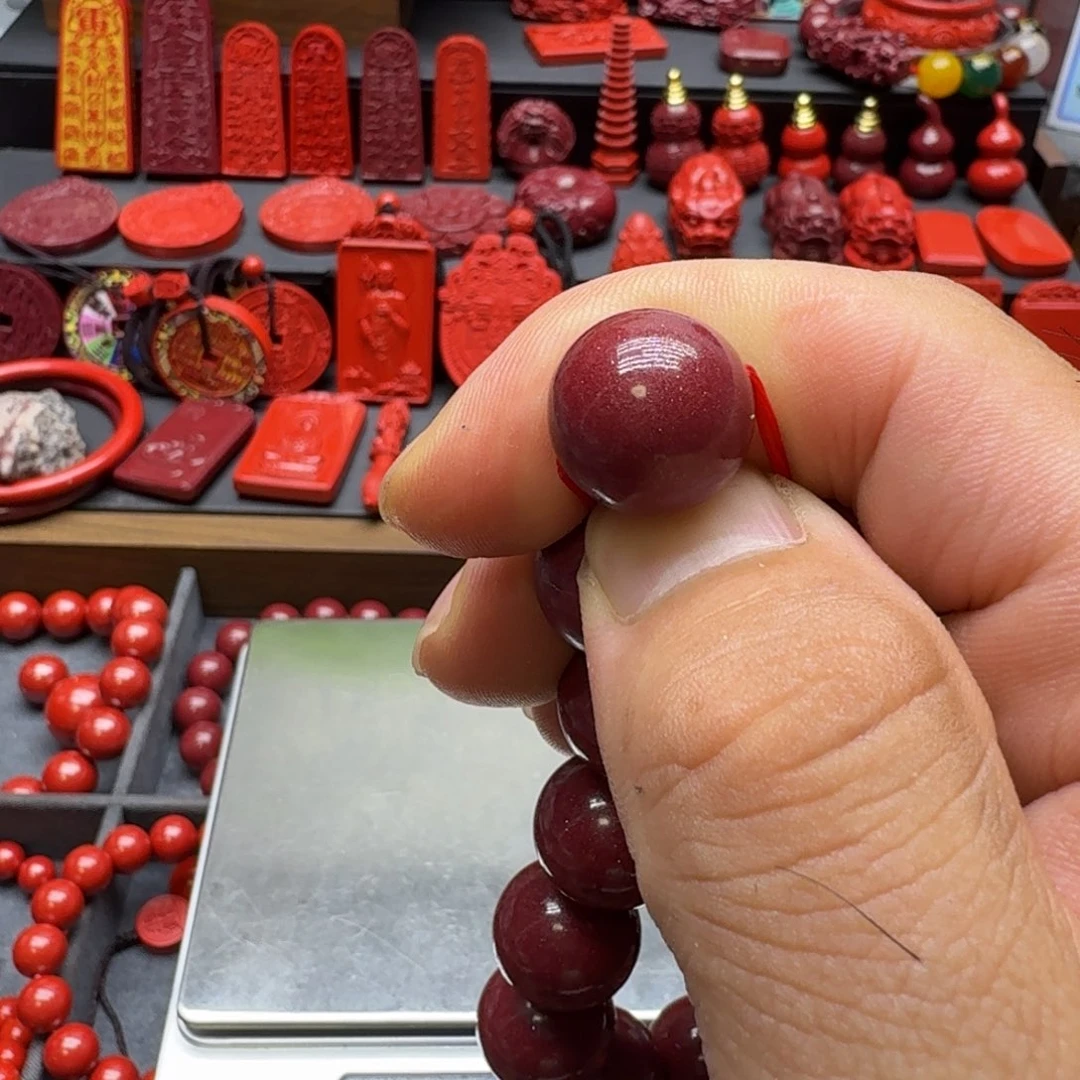 糊***n天然辰砂保真高含量紫金砂16mm单珠一颗