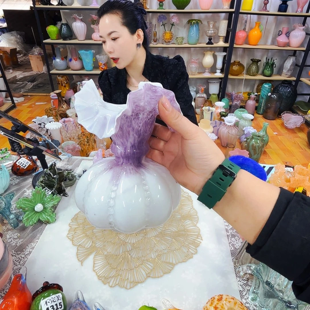 L***g琉璃安妮花瓶艺术品不完美