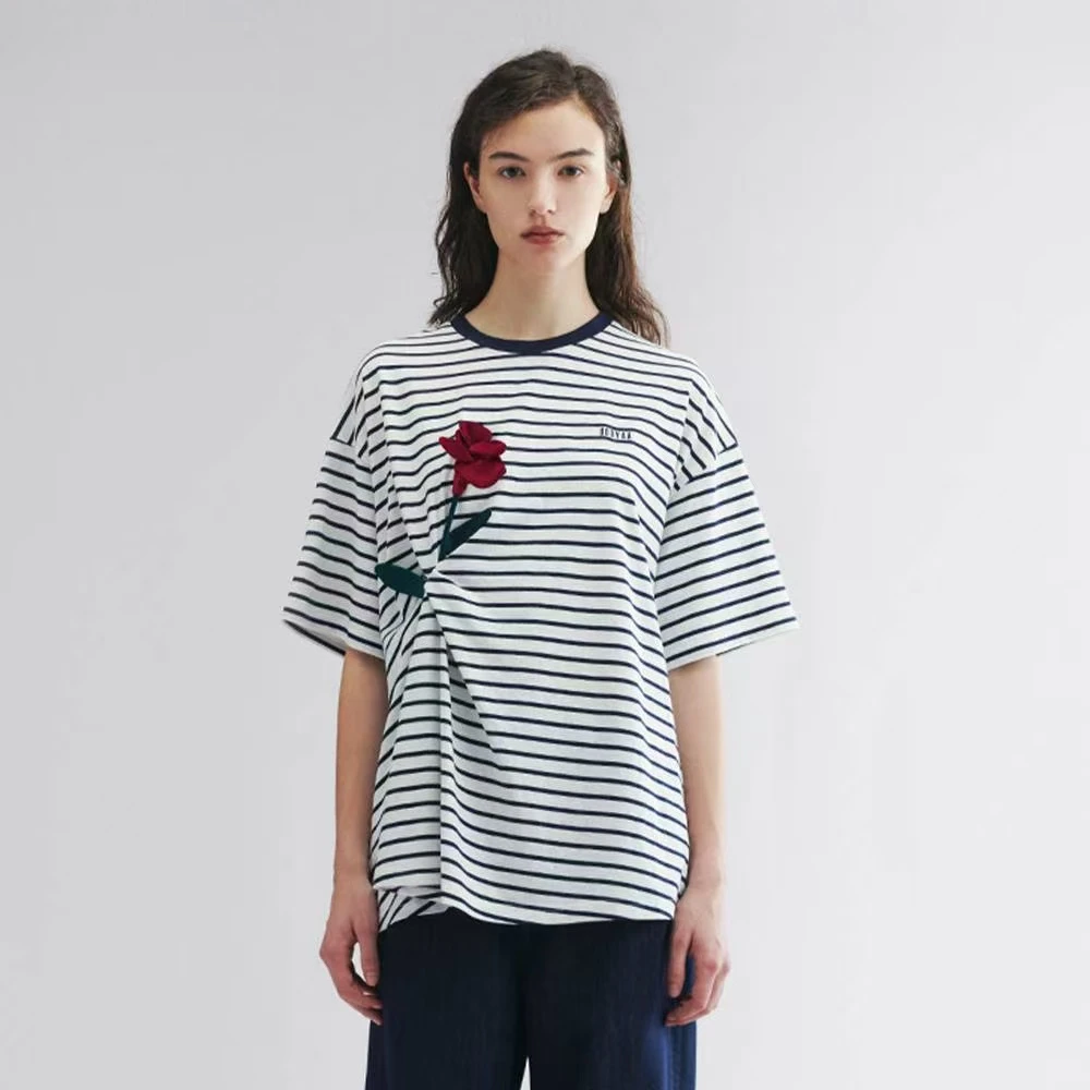 UOOYAA/乌丫2025秋季新款「随便花」海魂条纹T恤1599