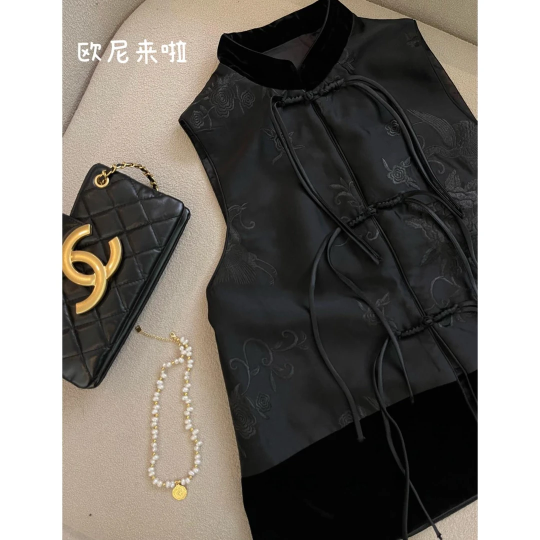 欧尼家【天策马甲】重磅高定系列暗纹提花马甲拼接新中式MJ5482N