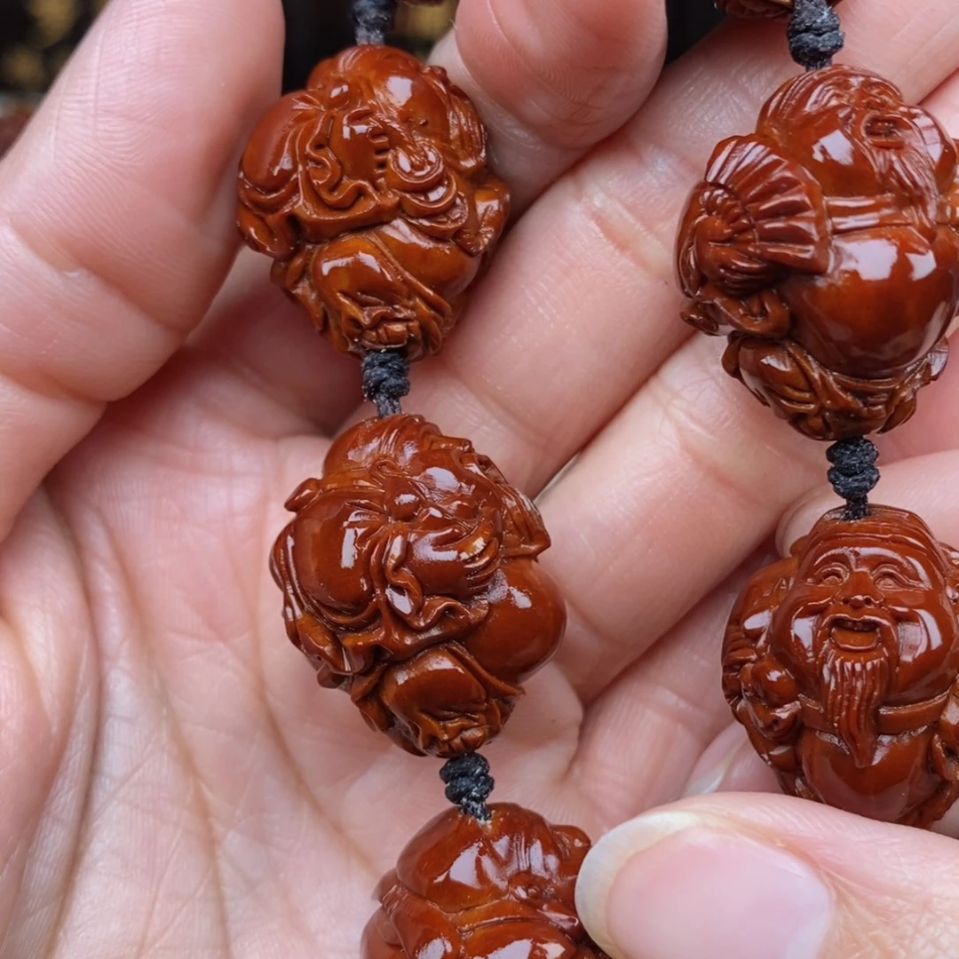 橄榄核把件A*财神，